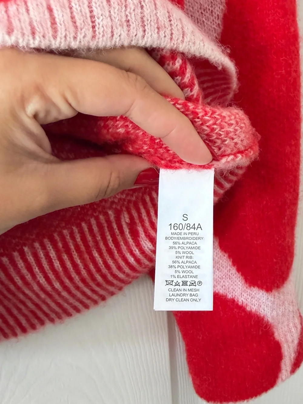 Kate Spade Red & Pink Heart-Pattern Crewneck Sweater‎